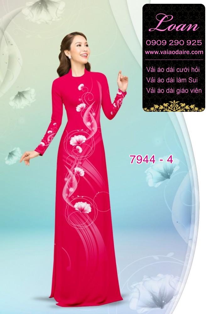 Vải áo dài hoa 3D