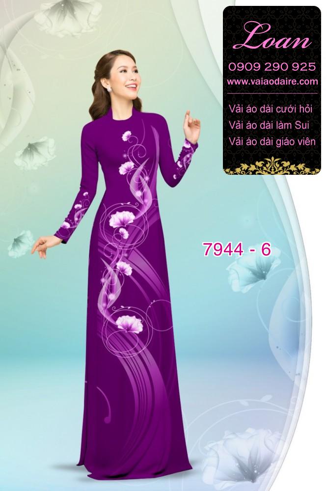 Vải áo dài hoa 3D