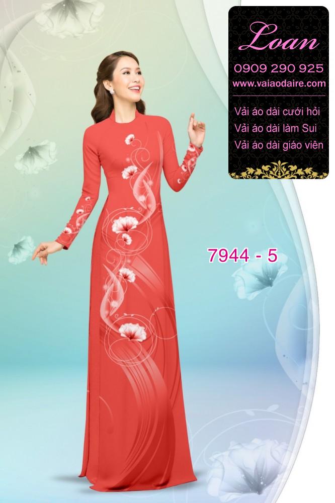 Vải áo dài hoa 3D