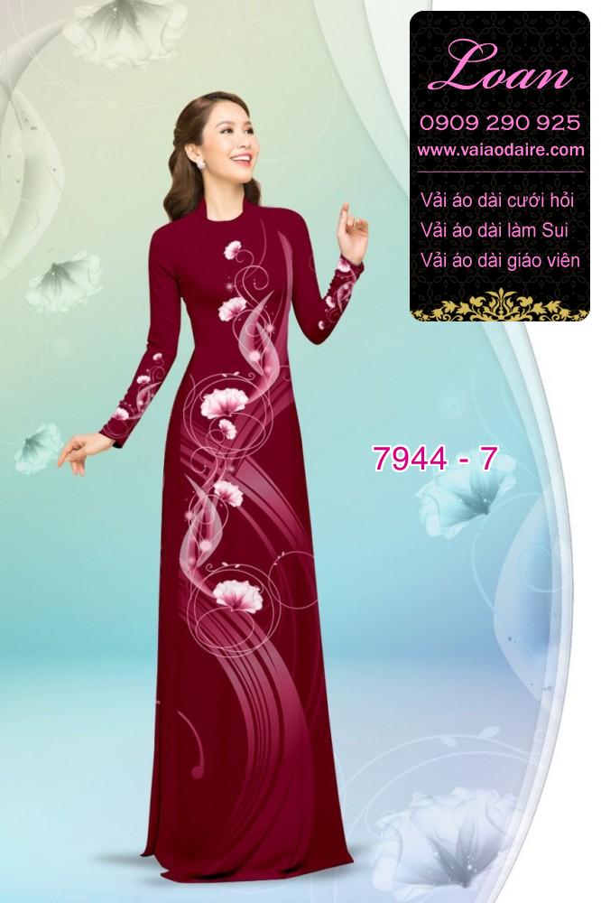 Vải áo dài hoa 3D