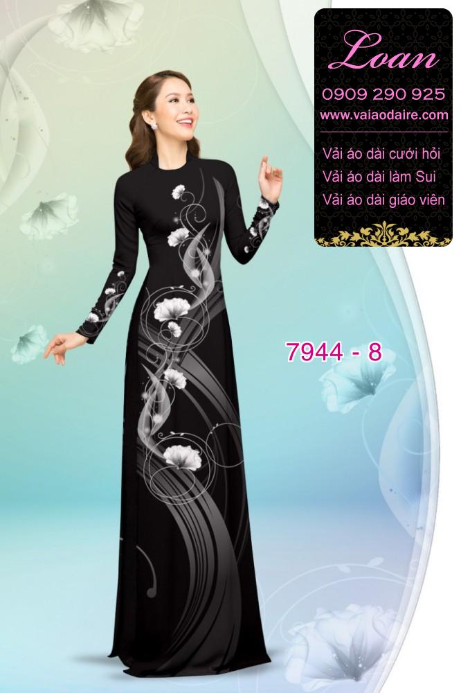 Vải áo dài hoa 3D