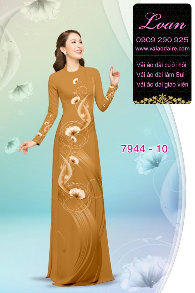Vải áo dài hoa 3D