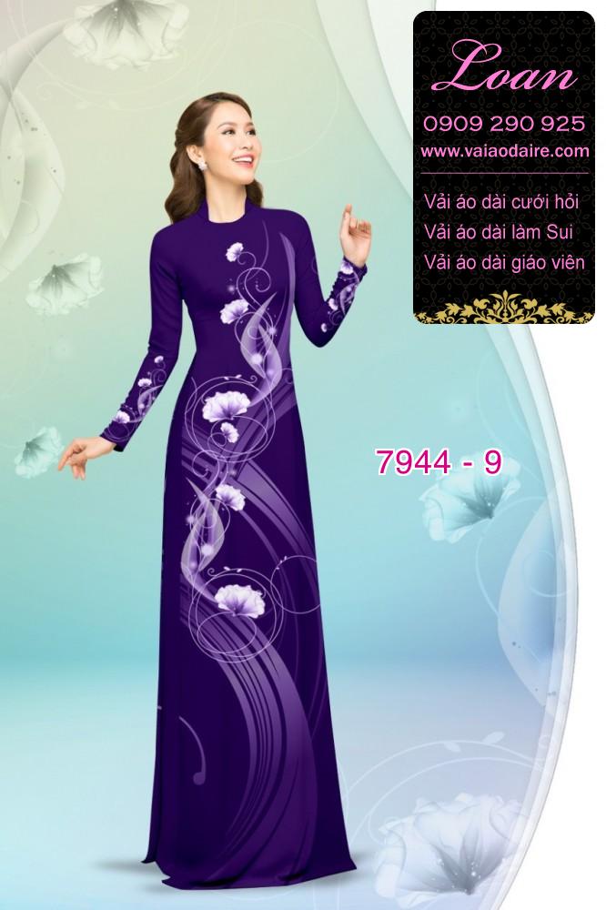 Vải áo dài hoa 3D