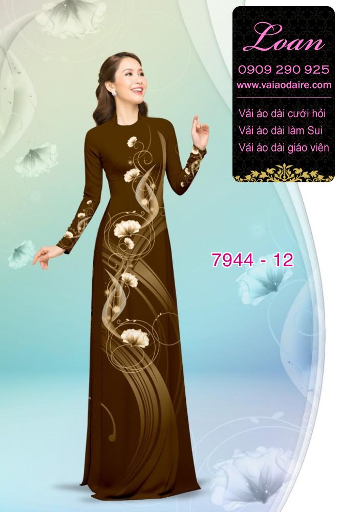 Vải áo dài hoa 3D
