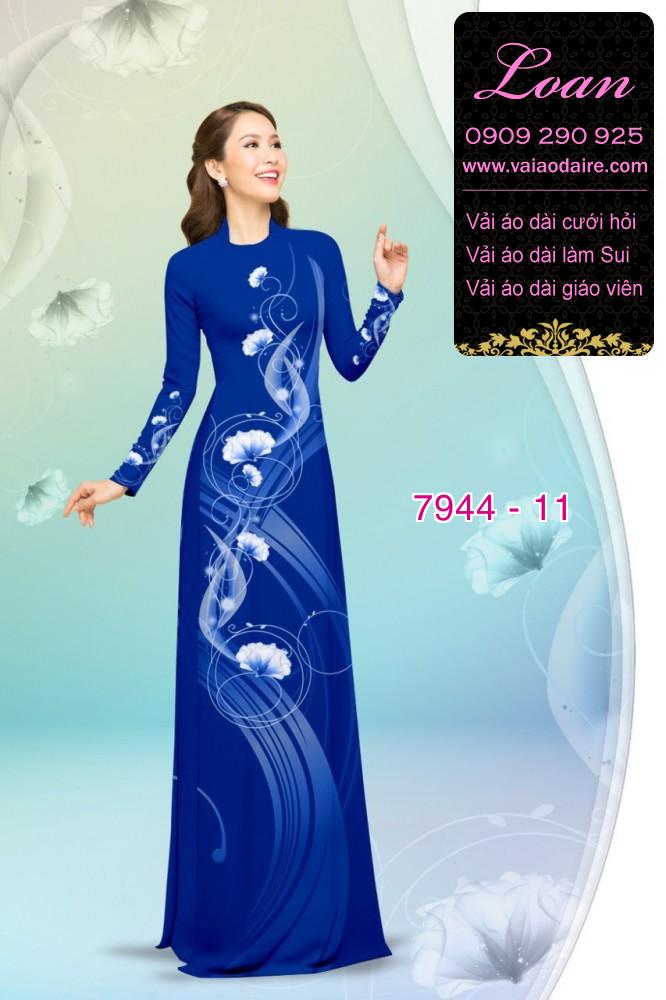 Vải áo dài hoa 3D