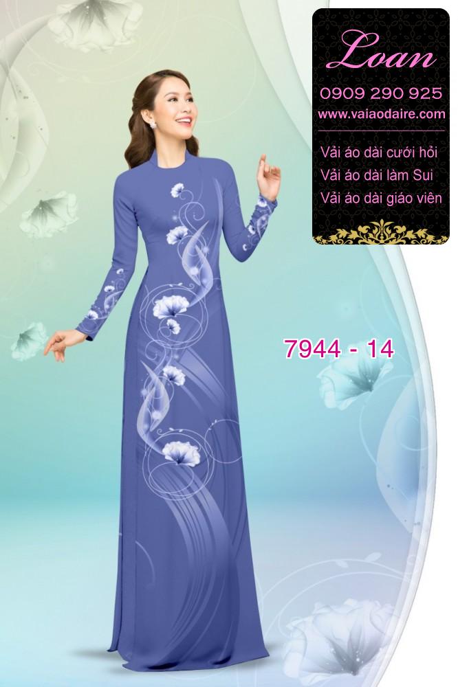 Vải áo dài hoa 3D