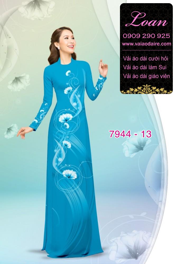 Vải áo dài hoa 3D
