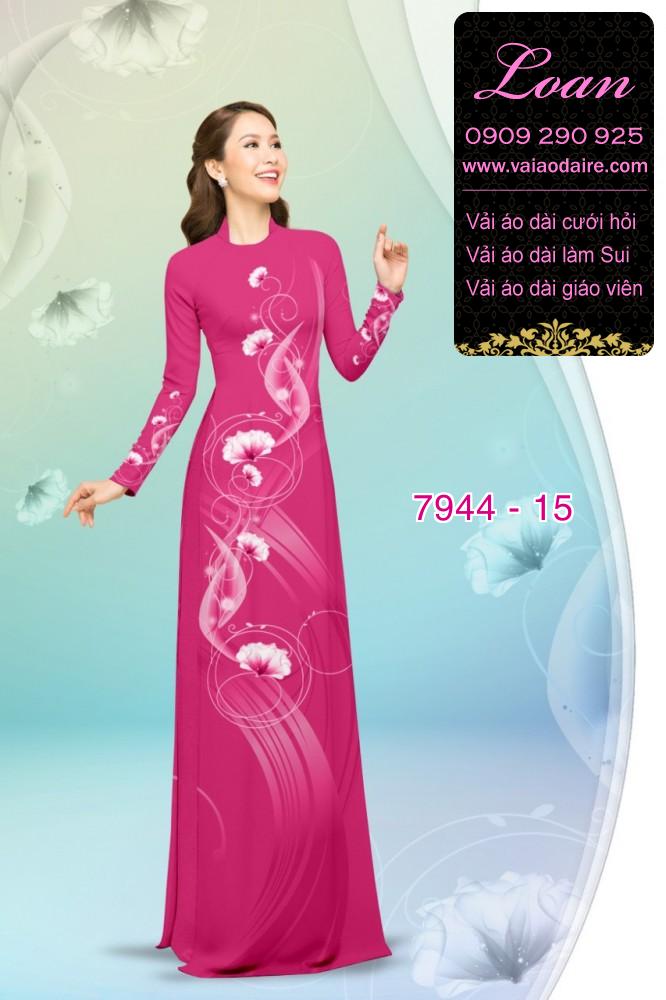 Vải áo dài hoa 3D
