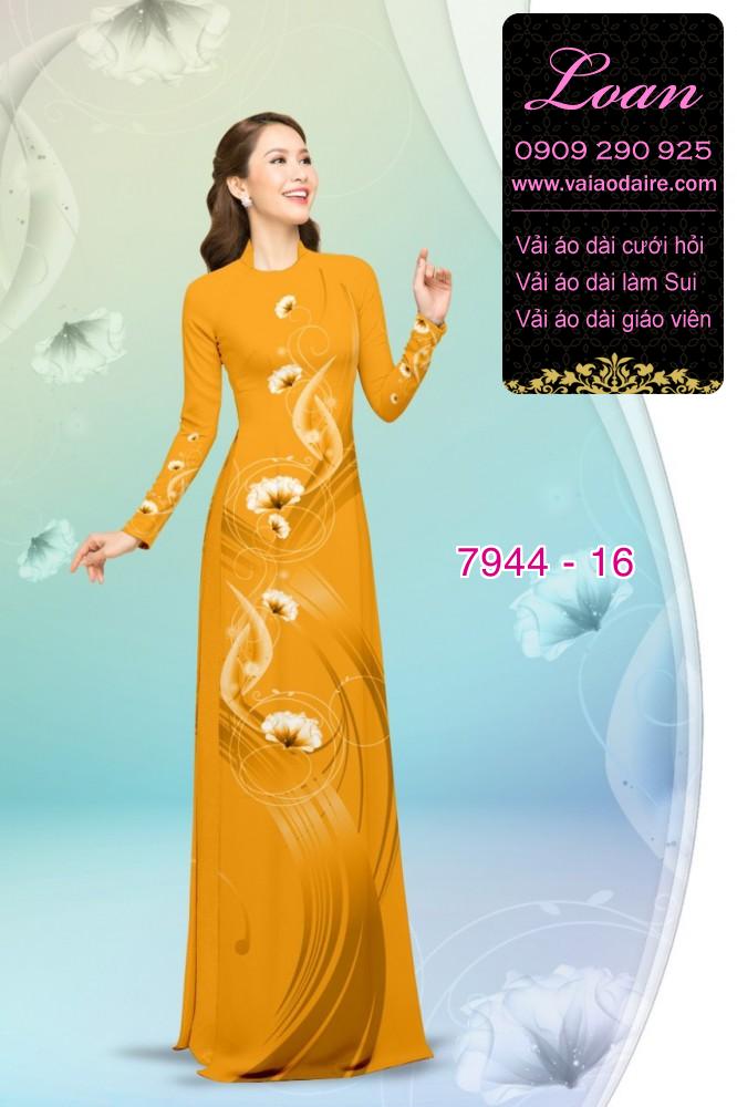 Vải áo dài hoa 3D