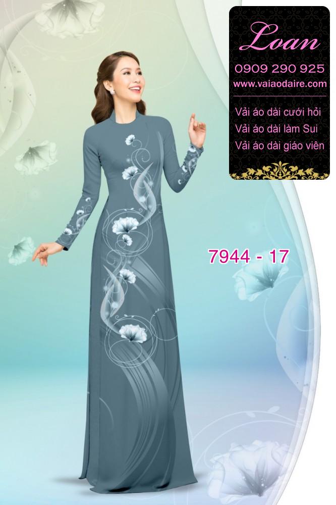 Vải áo dài hoa 3D