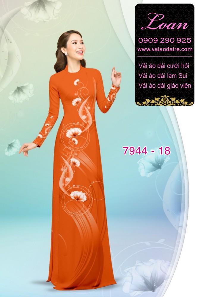 Vải áo dài hoa 3D