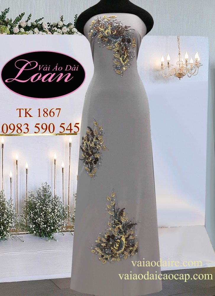 Vải áo dài kết hoa