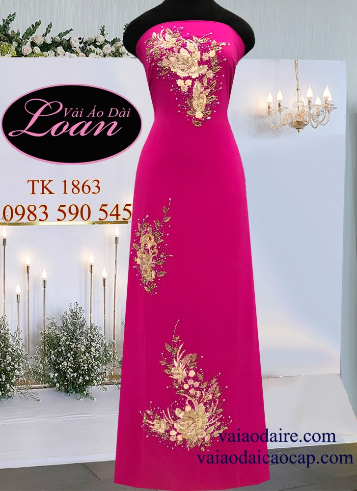 Vải áo dài kết hoa