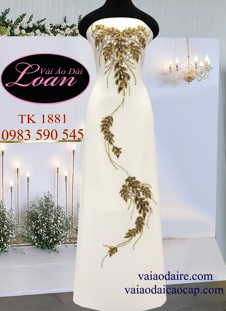 Vải áo dài kết hoa