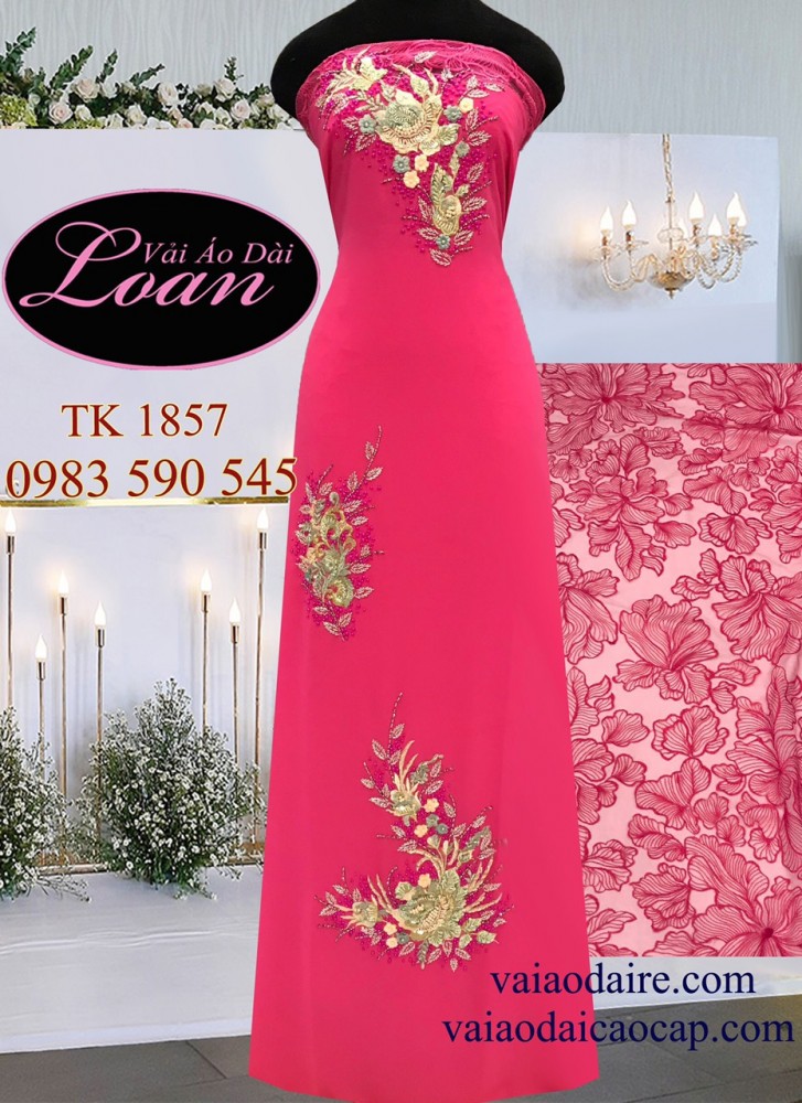 Vải áo dài kết hoa tay ren