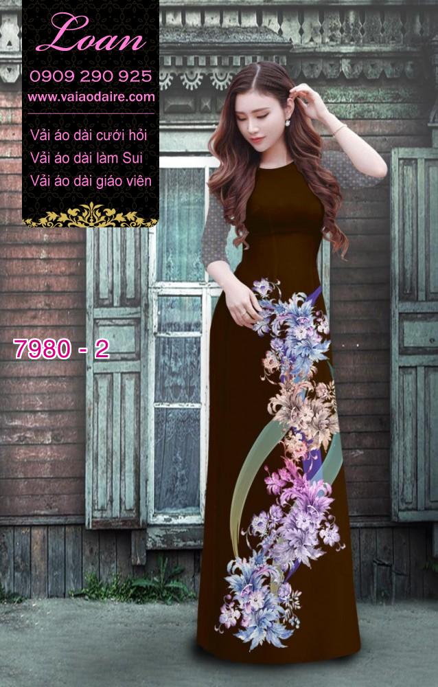 Vải áo dài hoa chạy dọc Vải áo dài hoa chạy dọc