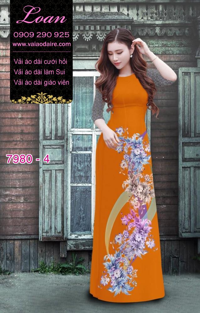 Vải áo dài hoa chạy dọc Vải áo dài hoa chạy dọc
