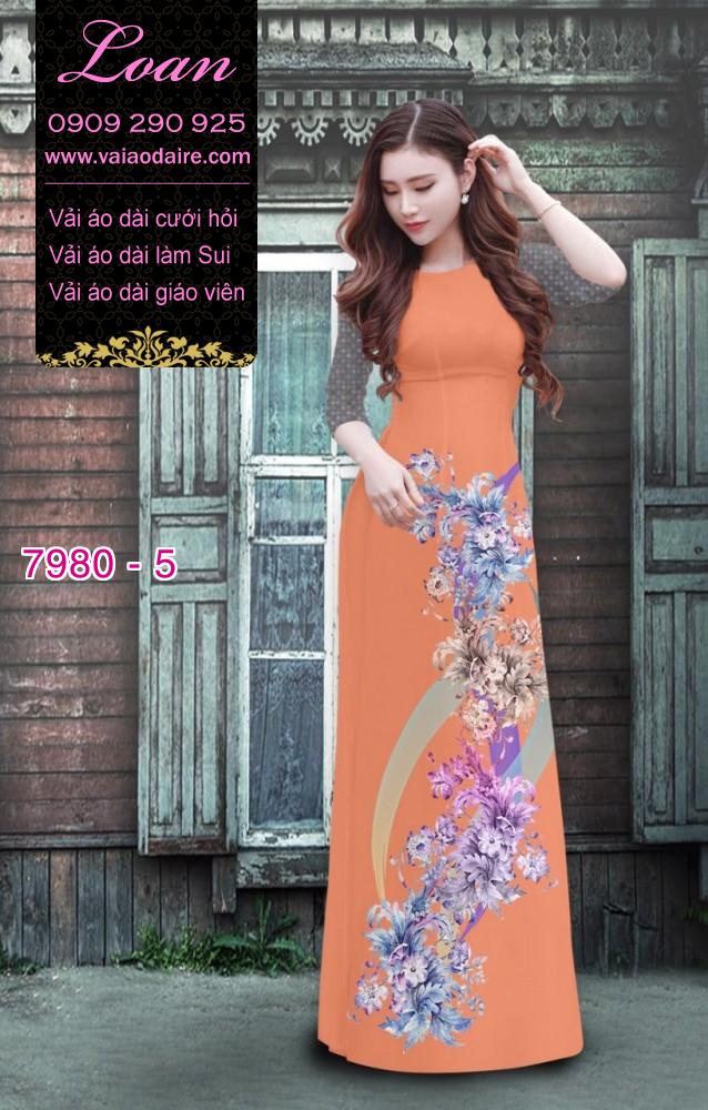 Vải áo dài hoa chạy dọc Vải áo dài hoa chạy dọc