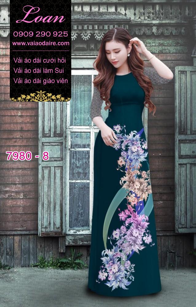 Vải áo dài hoa chạy dọc Vải áo dài hoa chạy dọc