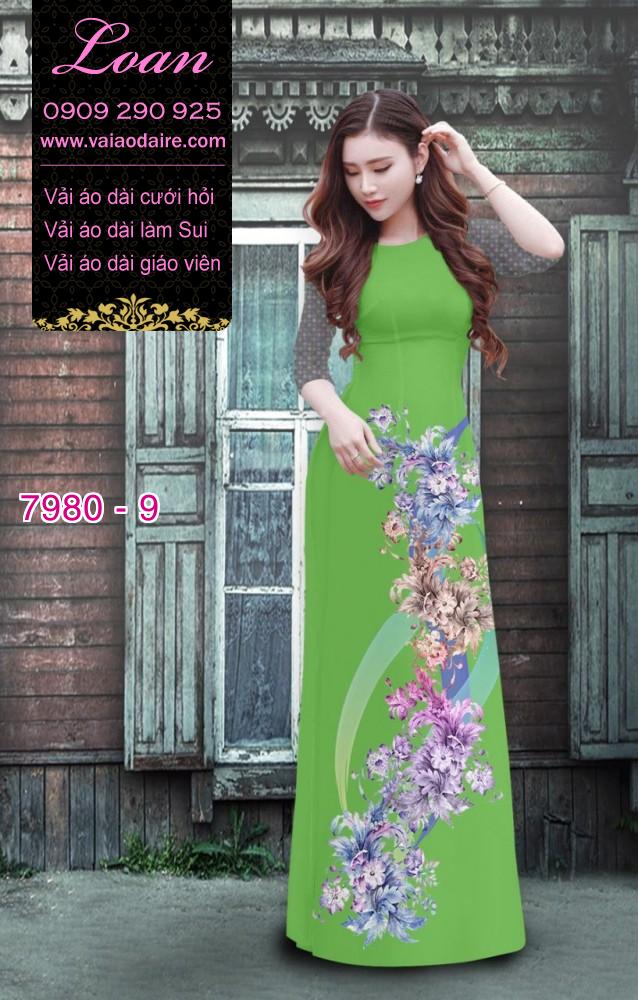 Vải áo dài hoa chạy dọc Vải áo dài hoa chạy dọc
