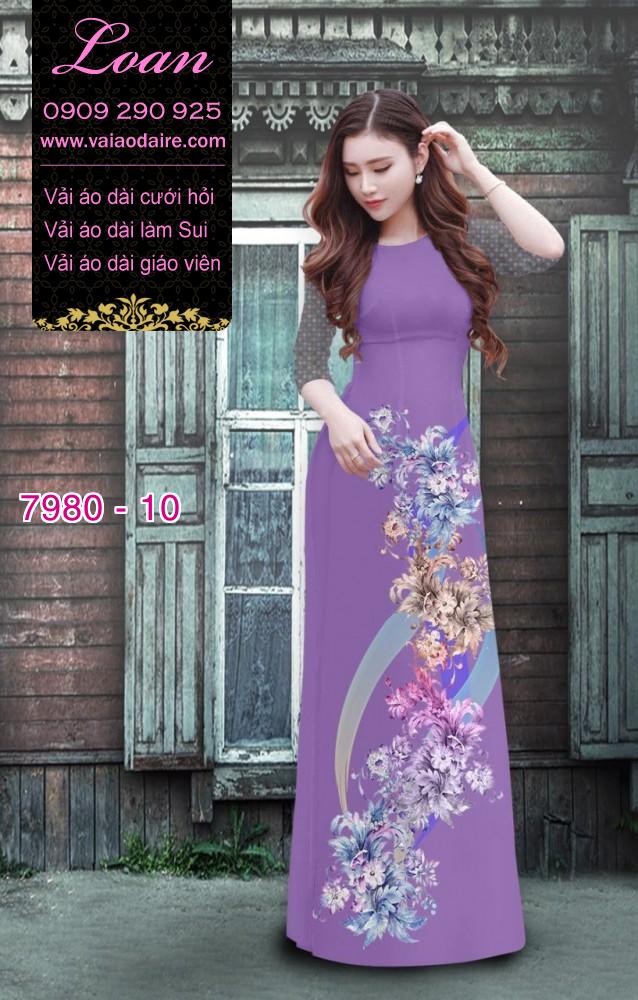 Vải áo dài hoa chạy dọc Vải áo dài hoa chạy dọc