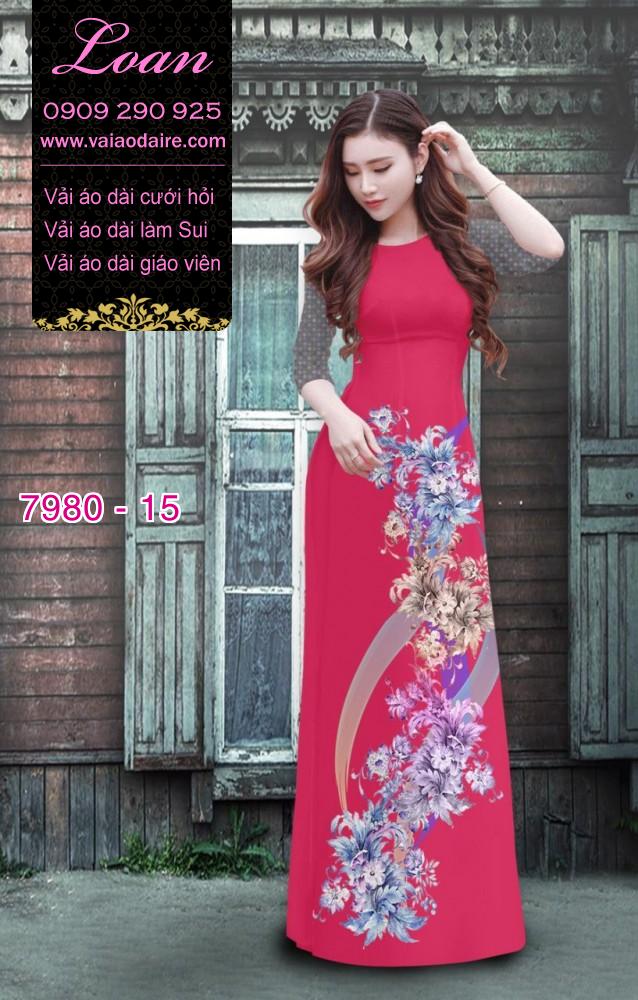 Vải áo dài hoa chạy dọc Vải áo dài hoa chạy dọc