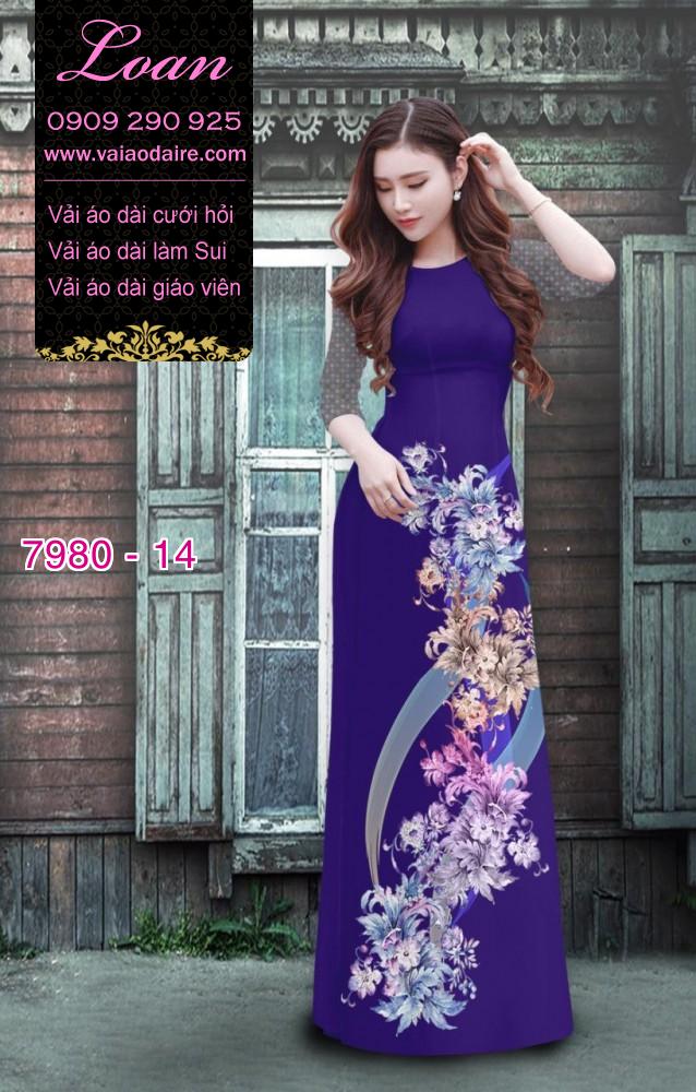 Vải áo dài hoa chạy dọc Vải áo dài hoa chạy dọc