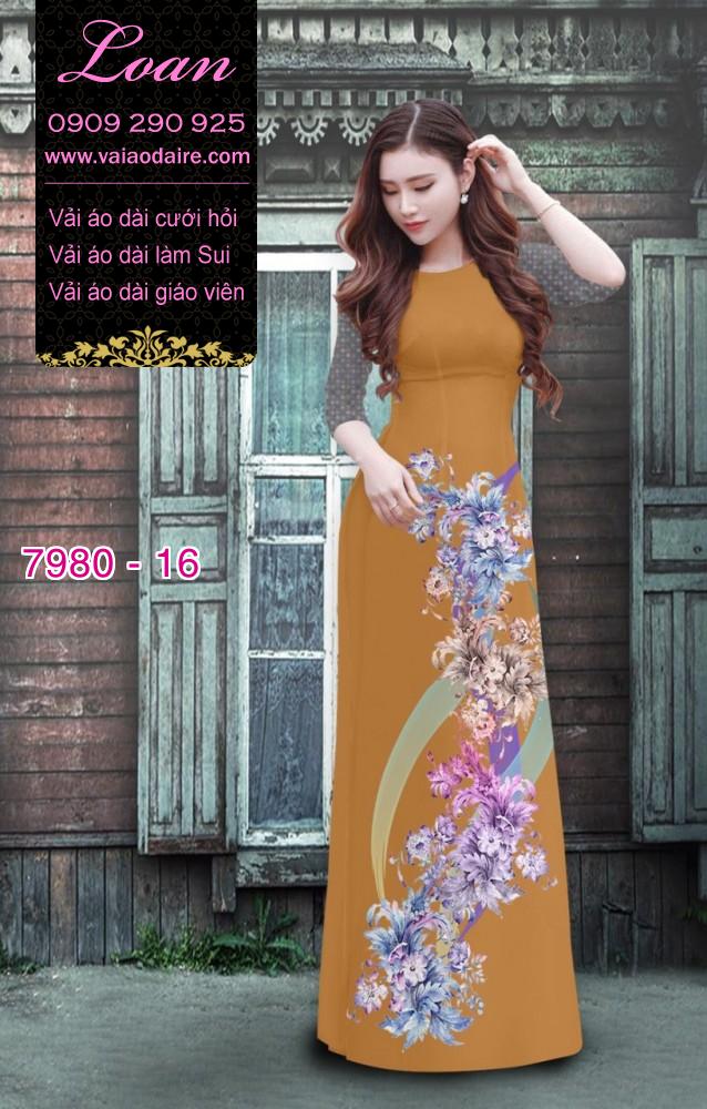 Vải áo dài hoa chạy dọc Vải áo dài hoa chạy dọc