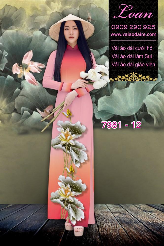 Vải áo dài hoa Sen Vải áo dài hoa Sen