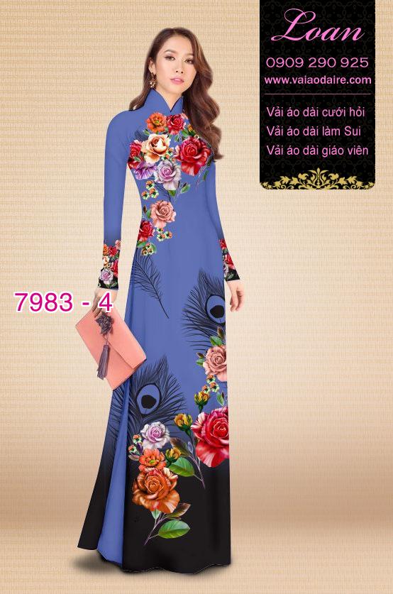 Vải áo dài hoa 3D