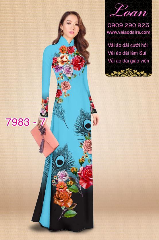 Vải áo dài hoa 3D