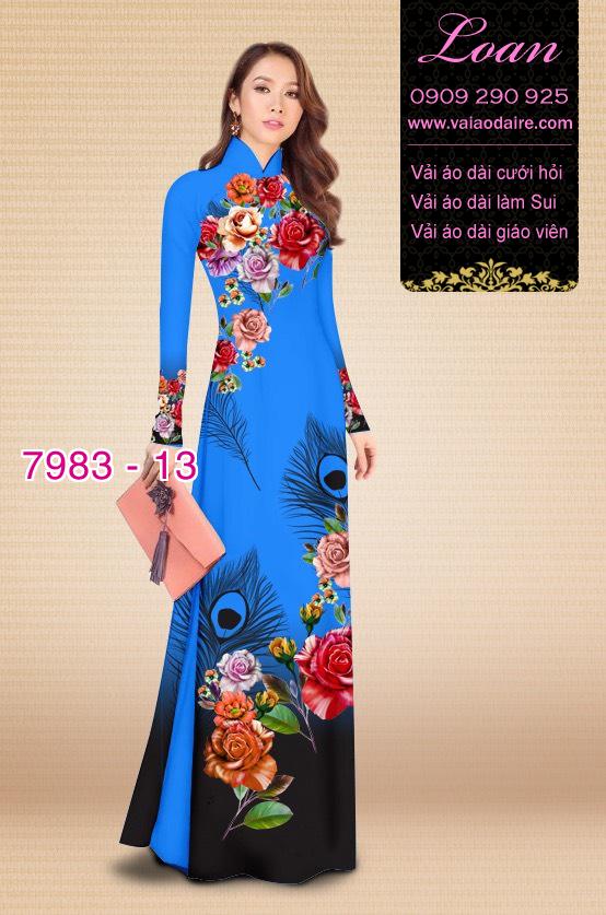 Vải áo dài hoa 3D