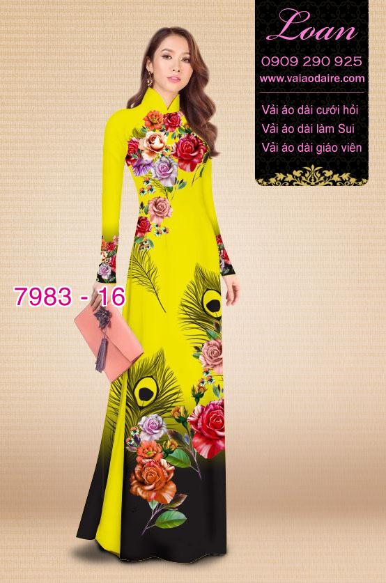 Vải áo dài hoa 3D