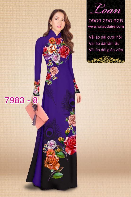 Vải áo dài hoa 3D