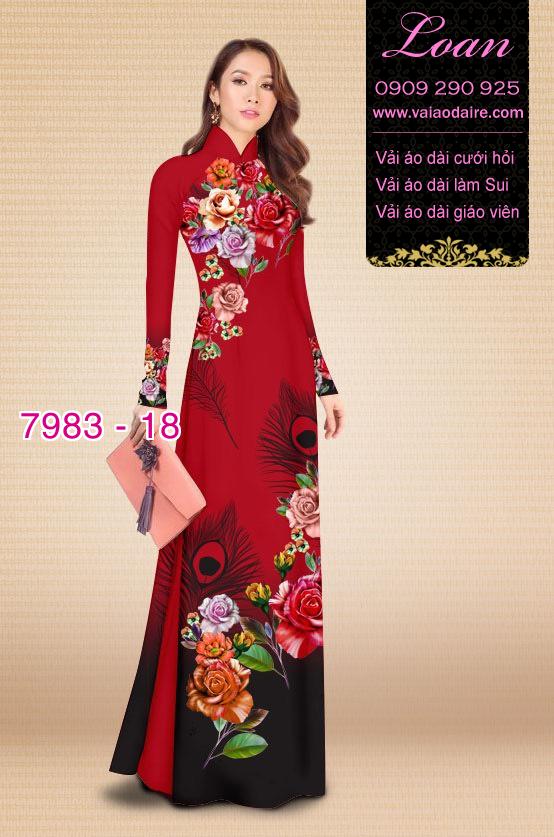 Vải áo dài hoa 3D