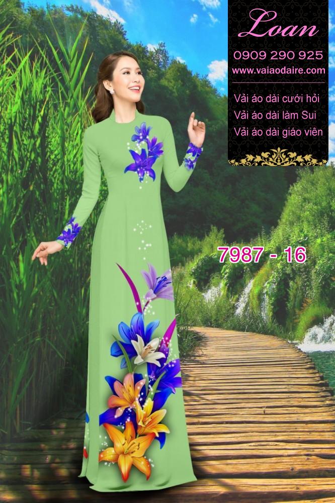 Vải áo dài hoa 3D