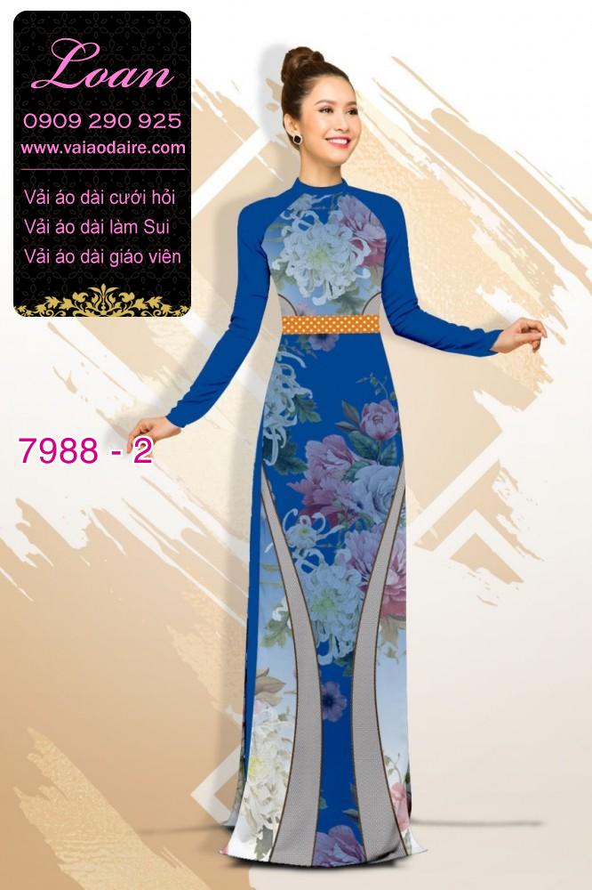 Vải áo dài hoa 3D