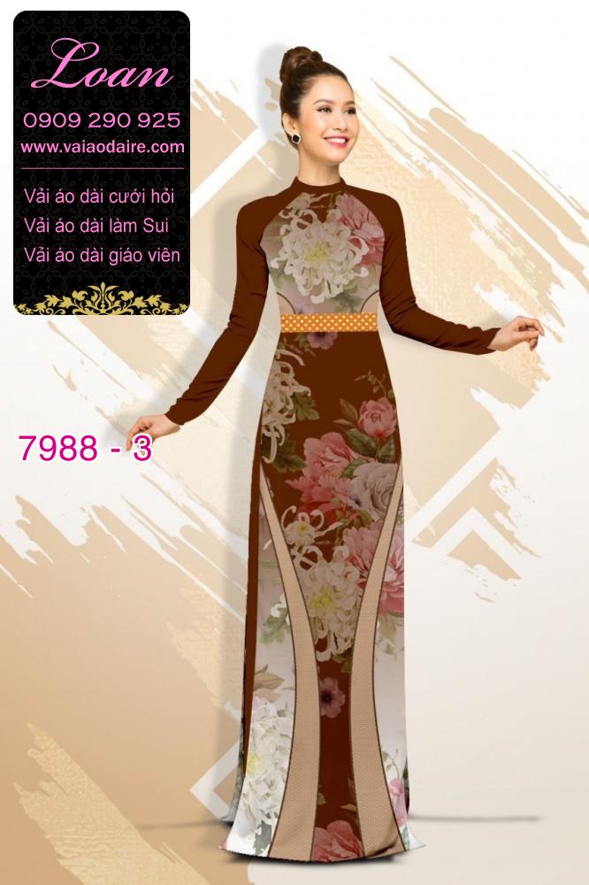 Vải áo dài hoa 3D