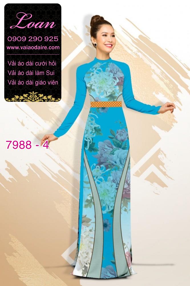 Vải áo dài hoa 3D