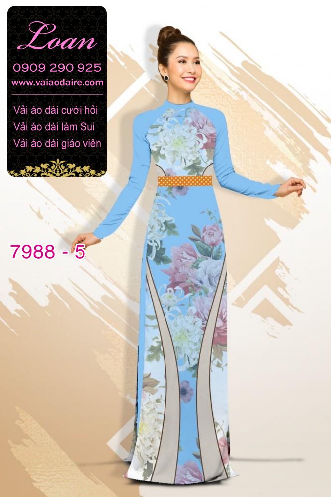 Vải áo dài hoa 3D