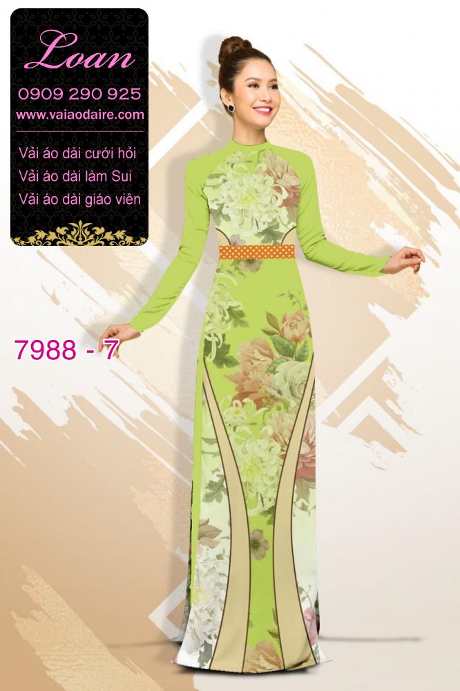 Vải áo dài hoa 3D