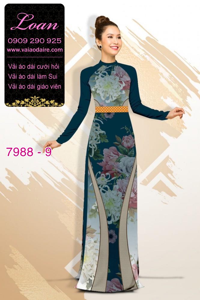 Vải áo dài hoa 3D