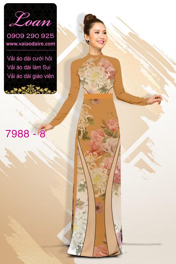 Vải áo dài hoa 3D