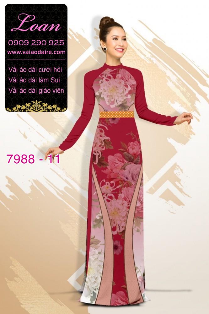 Vải áo dài hoa 3D