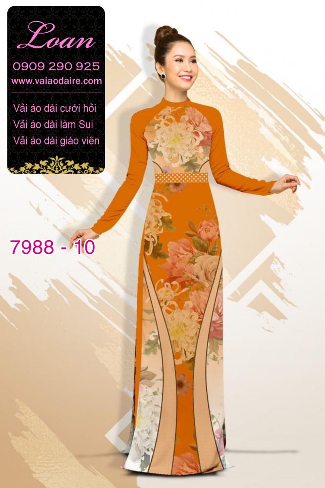 Vải áo dài hoa 3D