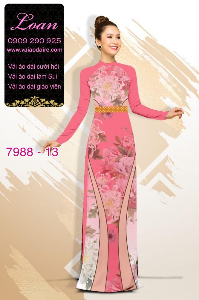 Vải áo dài hoa 3D