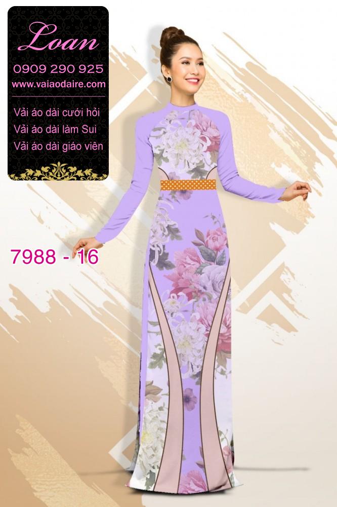 Vải áo dài hoa 3D