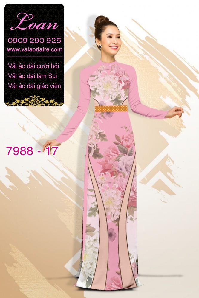 Vải áo dài hoa 3D