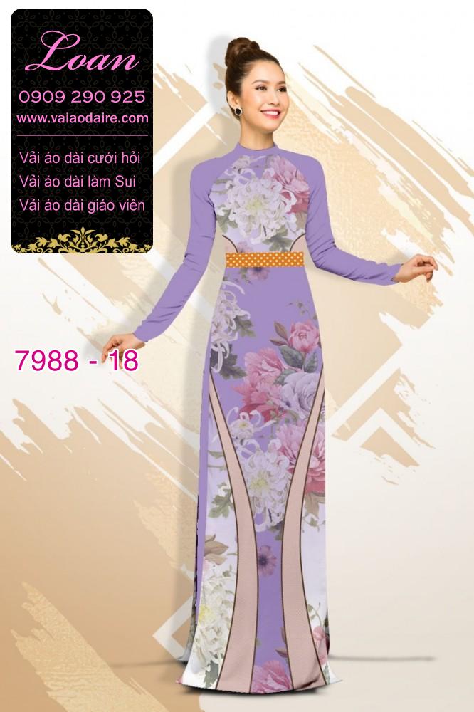 Vải áo dài hoa 3D