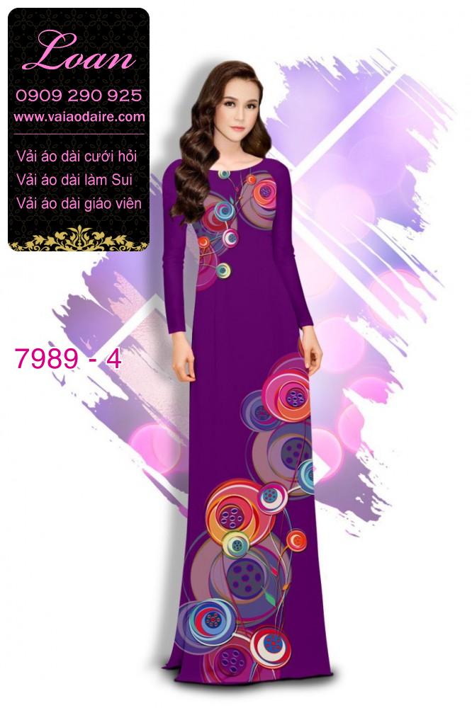 Vải áo dài hoa 3D
